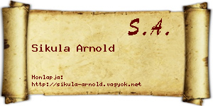 Sikula Arnold névjegykártya